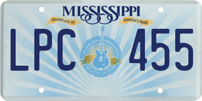 MS license plate LPC455