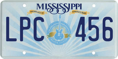 MS license plate LPC456
