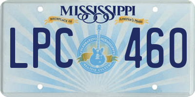 MS license plate LPC460
