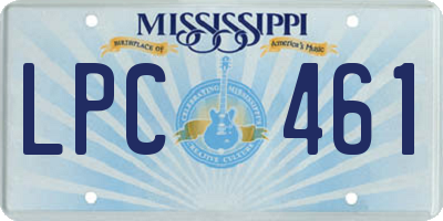 MS license plate LPC461