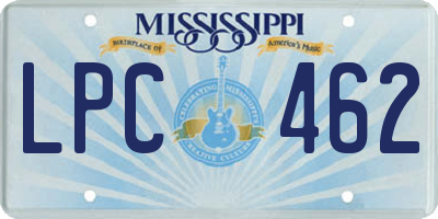 MS license plate LPC462