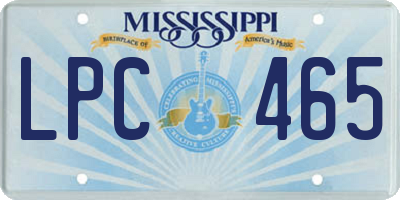 MS license plate LPC465