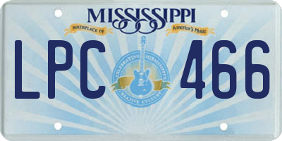 MS license plate LPC466