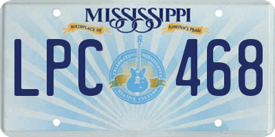 MS license plate LPC468