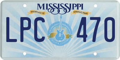 MS license plate LPC470