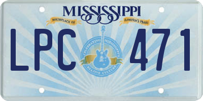 MS license plate LPC471