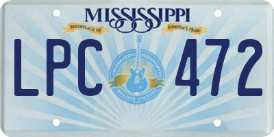 MS license plate LPC472
