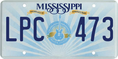 MS license plate LPC473