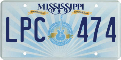 MS license plate LPC474