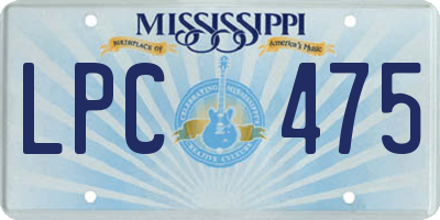 MS license plate LPC475
