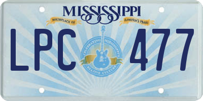 MS license plate LPC477