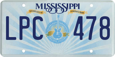 MS license plate LPC478