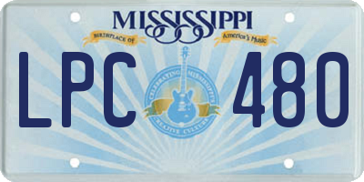 MS license plate LPC480