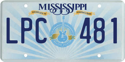 MS license plate LPC481