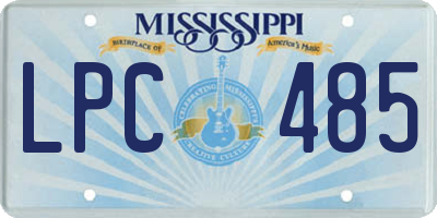 MS license plate LPC485