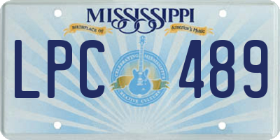 MS license plate LPC489