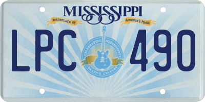 MS license plate LPC490