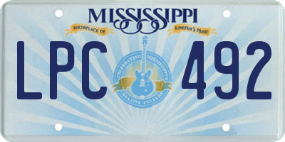 MS license plate LPC492