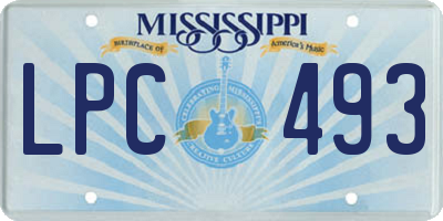 MS license plate LPC493