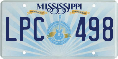 MS license plate LPC498