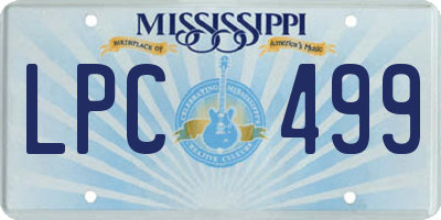 MS license plate LPC499
