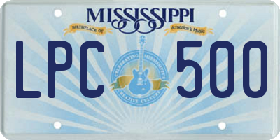 MS license plate LPC500