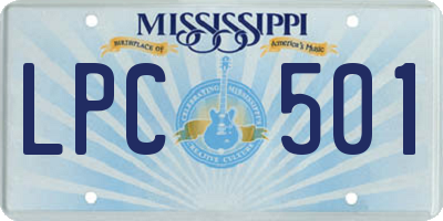 MS license plate LPC501