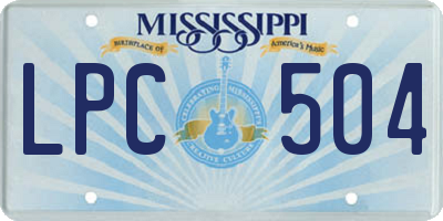 MS license plate LPC504