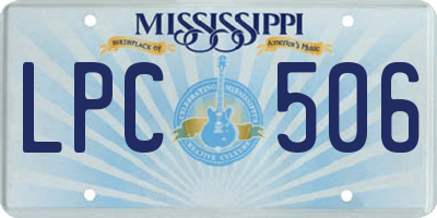 MS license plate LPC506