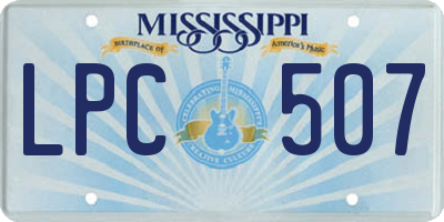 MS license plate LPC507