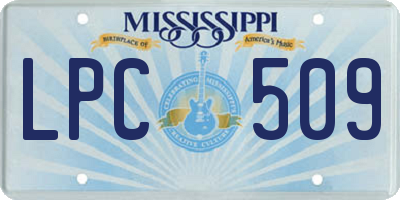 MS license plate LPC509
