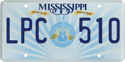 MS license plate LPC510