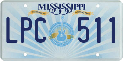 MS license plate LPC511
