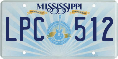 MS license plate LPC512