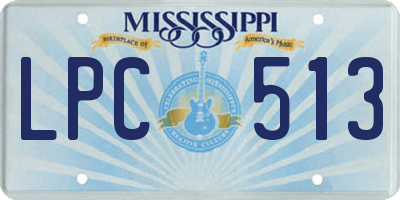 MS license plate LPC513