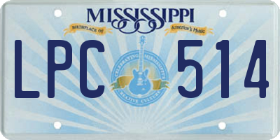 MS license plate LPC514