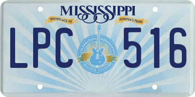 MS license plate LPC516