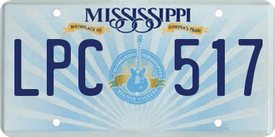 MS license plate LPC517