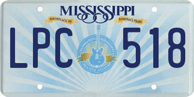 MS license plate LPC518