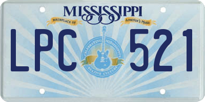 MS license plate LPC521