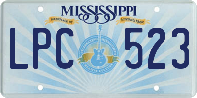 MS license plate LPC523