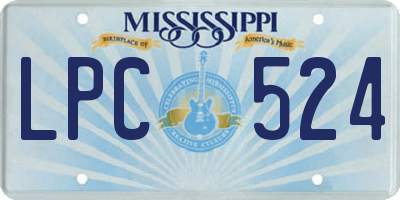 MS license plate LPC524