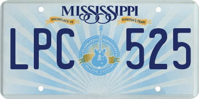 MS license plate LPC525