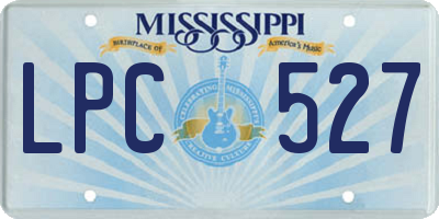 MS license plate LPC527