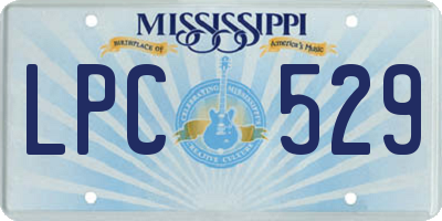 MS license plate LPC529