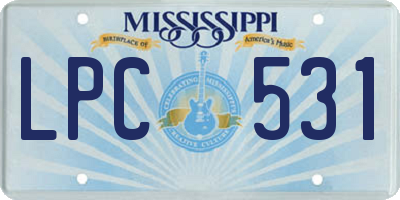 MS license plate LPC531