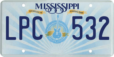 MS license plate LPC532