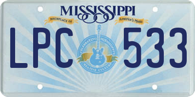 MS license plate LPC533