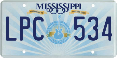 MS license plate LPC534