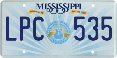 MS license plate LPC535
